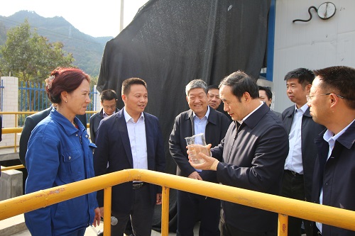 天津市副市长赵海山视察水环境公司丹凤县污水处理厂 天津市副市长赵海山视察水环境公司丹凤县污水处理厂
